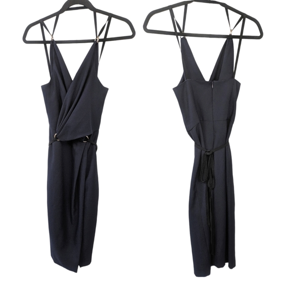Kempner Navy Wrap Dress. Size 2 - Picture 1 of 6